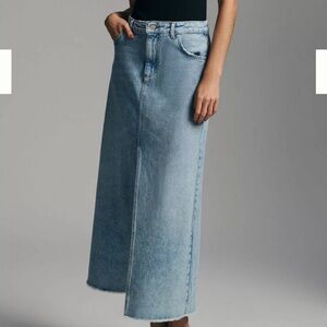 Anthropologie Pilcro The Madi Front-Slit Denim Skirt
